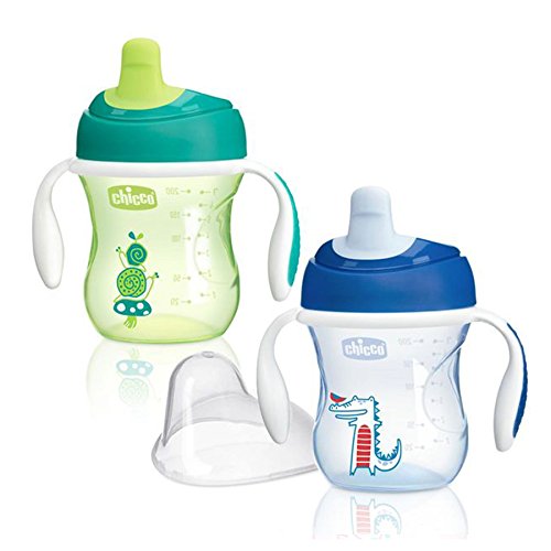 Product Cover Chicco Semi-soft First Spout Trainer Sippy Cup 7oz 6m+ (2pk) - Blue/Green