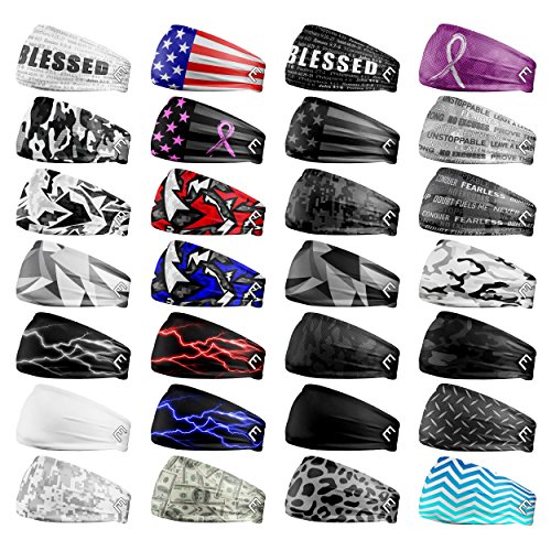 Product Cover Elite Athletic Gear 50+ Designs! Unisex Headband/Sweatband. Best for Sports, Fitness, Working Out, Yoga. Tapered Design