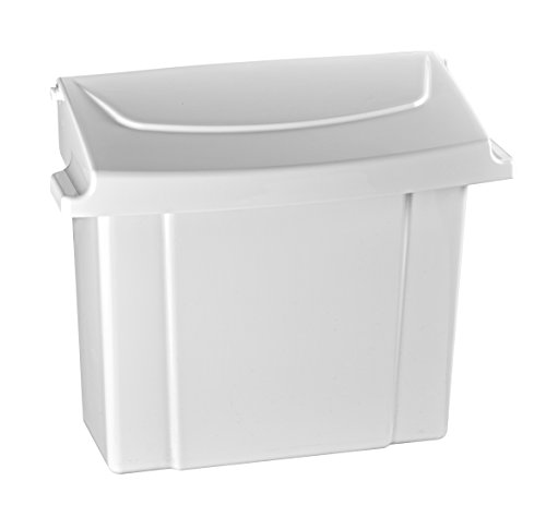 Product Cover Alpine Sanitary Napkins Receptacle - Feminine Hygiene Products, Tampon & Waste Disposal Container - Durable ABS Plastic - Seals Tightly & Traps Odors -Easy Installation Hardware Included (White)