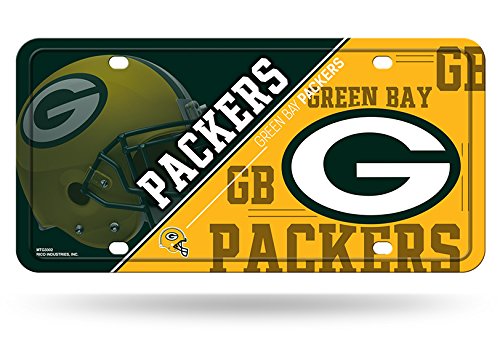 Product Cover Rico Industries NFL Green Bay Packers Metal License Plate Tag, 6