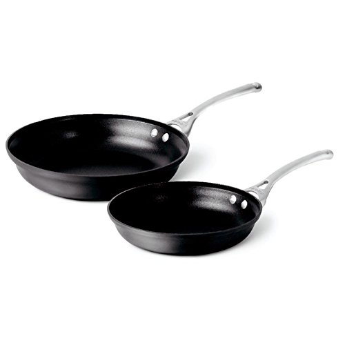 Product Cover Calphalon Contemporary Hard-Anodized Aluminum Nonstick Cookware, Omelette Fry Pan, 10-inch and 12-inch Set, Black
