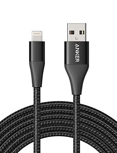 Product Cover Anker Powerline+ II Lightning Cable (10ft), MFi Certified for Flawless Compatibility with iPhone Xs/XS Max/XR/X / 8/8 Plus / 7/7 Plus / 6/6 Plus / 5 / 5S and More(Black)