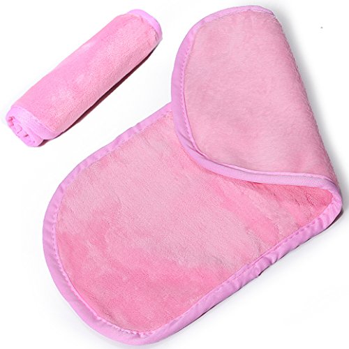 Product Cover Makeup Remover Cloth Clean Towel, Reusable Facial Cleansing Towel - Chemical Free, Remove Makeup Instantly with Just Water Satisfaction Guaranty (1 Pink)