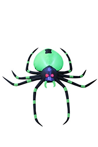 Product Cover BZB Goods 6 Foot Long Halloween Inflatable Black Green Spider LED Lights Decor Outdoor Indoor Holiday Decorations, Blow up Lighted Yard Decor, Giant Lawn Inflatables Home Family Outside