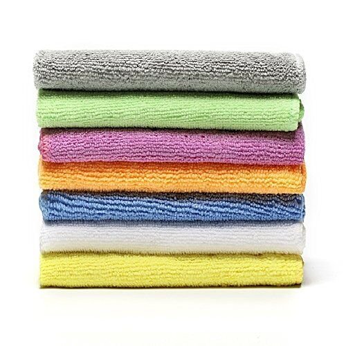 Product Cover BONDRE DEARTOWN Microfiber Face Towels Washcloths (7-Pack 12x12) - Soft, Fast Drying Cleaning Cloth,Dish Cloth,Fit for Multi-Purpose Exfoliating (Colorful, 12x12 Inches)