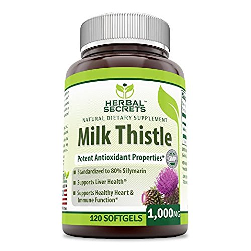 Product Cover Herbal Secrets Milk Thistle 1000 Mg - 120 Softgels(Non-GMO) - Standardize to 80% Silymarin, Support Liver Health, Healthy Heart Rate & Brain Function*