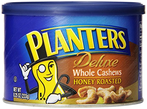 Product Cover Planters Deluxe Honey Roasted Whole Cashews (8.25oz Canisters, Pack of 3)