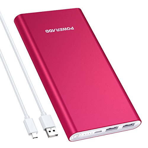 Product Cover POWERADD Pilot 2GS 10000mAh Portable Charger, Dual USB Ports Power Bank 3.4A High-Speed Charge Compatible for iPhone Xs, XR,X, 8, 7 Plus, iPad, Samsung Galaxy and More - Red