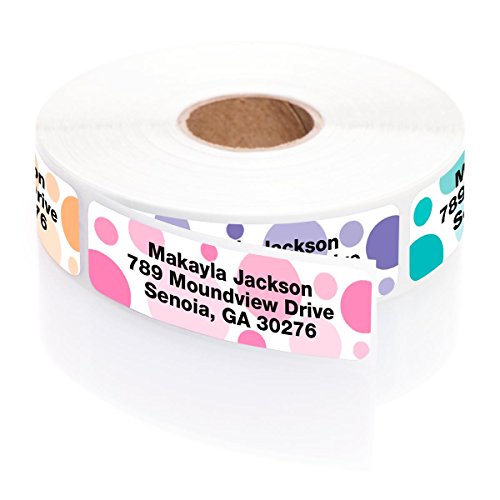 Product Cover Dots of Color Designer Rolled Address Labels with Elegant Dispenser