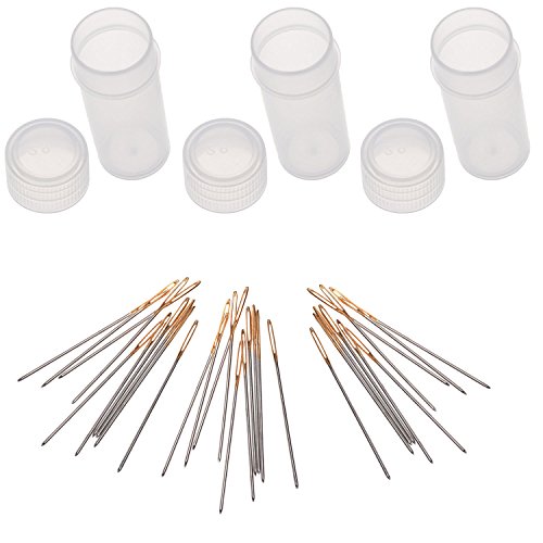 Product Cover 30pcs Golden Color Eye Cross Stitch/ Embroidery Hand Needles - Size 24