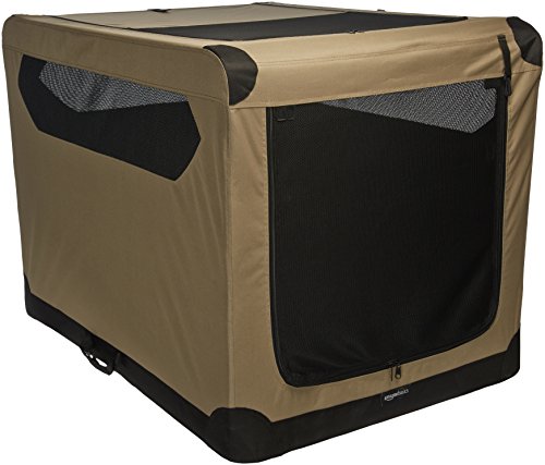 Product Cover AmazonBasics Portable Folding Soft Dog Travel Crate Kennel - 31 x 31 x 42 Inches, Tan