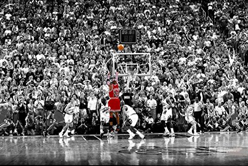 Product Cover Poster Michael Jordan Chicago Bulls Last Shot 1998 (Basketball) Sports Print (24in x 36in)