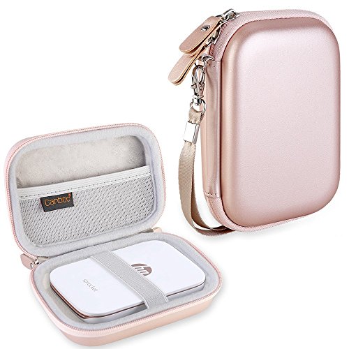 Product Cover Canboc Shockproof Carrying Case Storage Travel Bag for HP Sprocket Portable Photo Printer and (2nd Edition) / Polaroid Zip Mobile Printer/Lifeprint 2x3 Portable Protective Pouch Box, Rose Gold