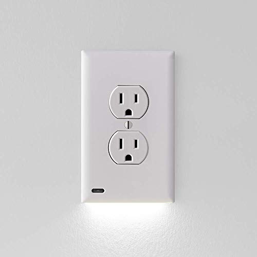 Product Cover 2 Pack - SnapPower GuideLight 2 for Outlets [New Version - LED Light Bar] - Night Light - Electrical Outlet Wall Plate With LED Night Lights - Automatic On/Off Sensor - (Duplex, White)