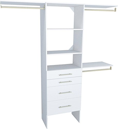 Product Cover ClosetMaid 1937140 SuiteSymphony Modern 25-Inch Closet Organizer with Shelves and 4-Drawers, Pure White
