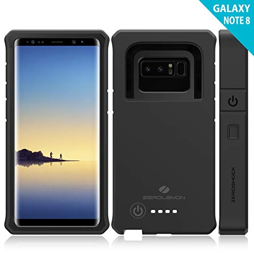 Product Cover ZEROLEMON Galaxy Note 8 Battery Charger Case, ZeroShock 10000mAh Extended Rugged Charging Case Portable Battery Case for Galaxy Note 8 - Black