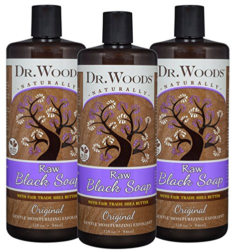 Product Cover Dr. Woods Raw African Black Liquid Soap with Organic Shea Butter, 32 Ounce (Pack of 3)