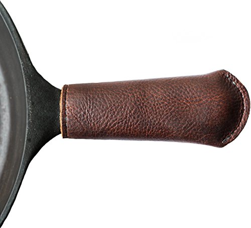 Product Cover Leather Cast Iron Skillet Pan Handle Cover - Made In USA