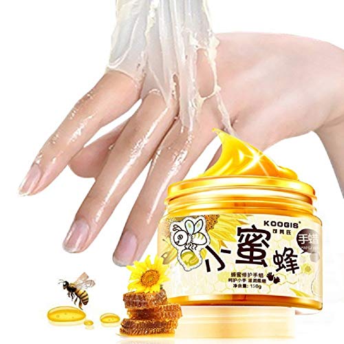 Product Cover Hands Care Paraffin Milk & Honey Moisturizing Peel Off Hand Wax Mask Hydrating Exfoliating Nourish Whitening Skin 5.3oz/150ml