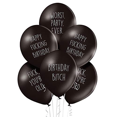 Product Cover Abusive Birthday Balloons - Pack Of 12 Different Funny Offensive Balloons (For Her)