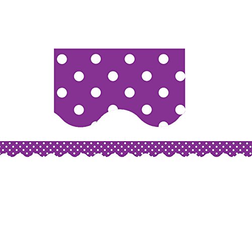 Product Cover Teacher Created Resources Purple Polka Dots Scalloped Border Trim