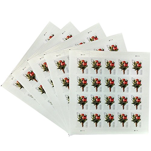 Product Cover Celebration Boutonniere USPS Forever Stamps Sheet of 20 - New Stamp Issued 2017 (Pack of 5 Sheets)
