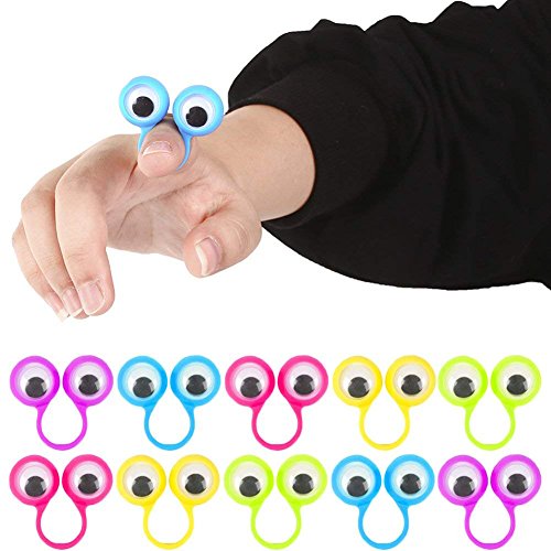Product Cover 3 otters Eyeball Ring, 25 PCS Eye Finger Puppets Eye Monster Finger Kid Easter Toys