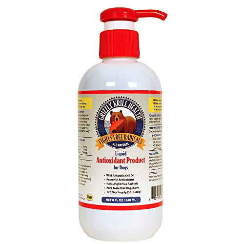 Product Cover Grizzly Pet Products Krill Health, Liquid Antioxidant, For Dogs, 8 Oz