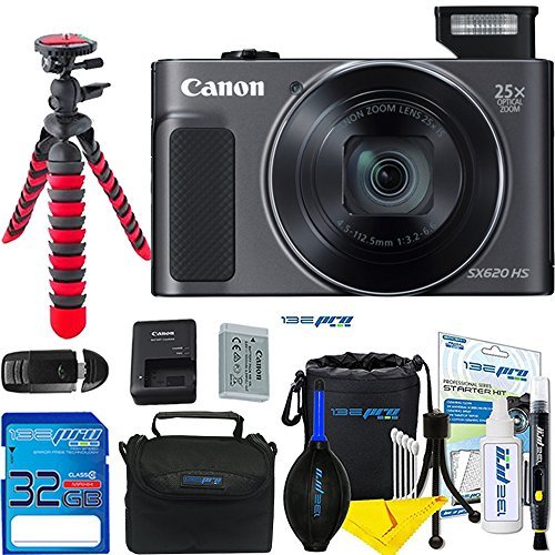Product Cover Canon PowerShot SX620 HS Digital Camera (Black) + Deal-Expo Accessories Bundle.