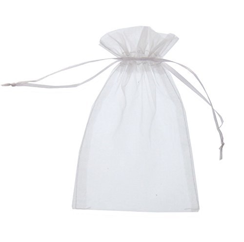 Product Cover SumDirect 50Pcs 4x6 inches Sheer Organza Bags Jewelry Drawstring Pouches Wedding Party Christmas Favor Gift Bags (White)