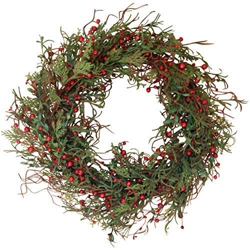 Product Cover The Wreath Depot Marion Winter Berry Wreath 22 Inch, Enhances Winter Decor, White Gift Box Included