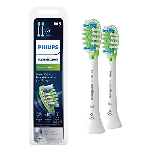 Product Cover Genuine Philips Sonicare W3 Premium White toothbrush head, HX9062/65, 2-pk, white