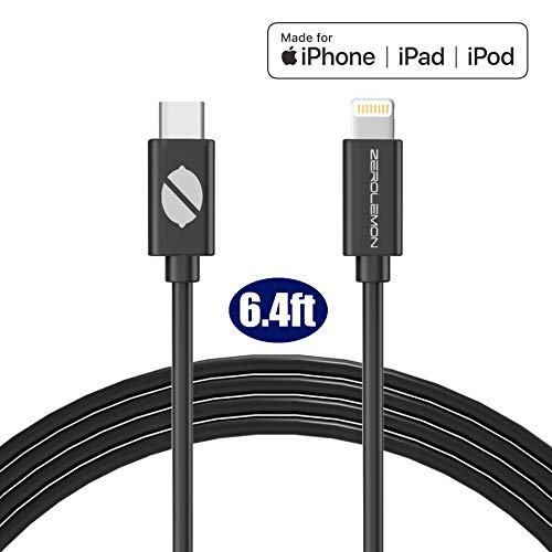 Product Cover Mfi Certified Lightning to USB C Cable, ZeroLemon SuperFast Charging Cable Support Fast Charge Power Delivery Compatible with iPhone 11/11 Pro/11 Pro Max, New iPad MacBook(6.4Feet)