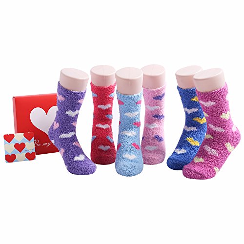 Product Cover Valentines Day Gifts for Her - Crew Girls Womens Socks Fuzzy Socks Gift Idea