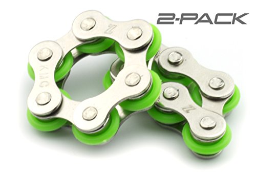 Product Cover Roller Chain Fidget Toy Stress Reducer, ADHD, Anxiety, and Autism (Green 2PK)