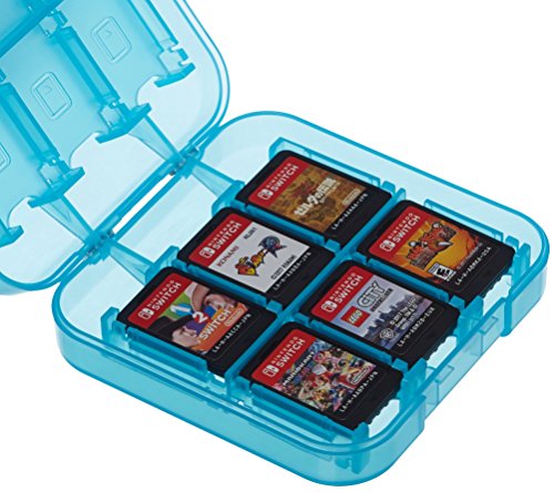 Product Cover AmazonBasics Game Storage Case for 24 Nintendo Switch Games - 3.4 x 3.4 x 1 Inches, Blue