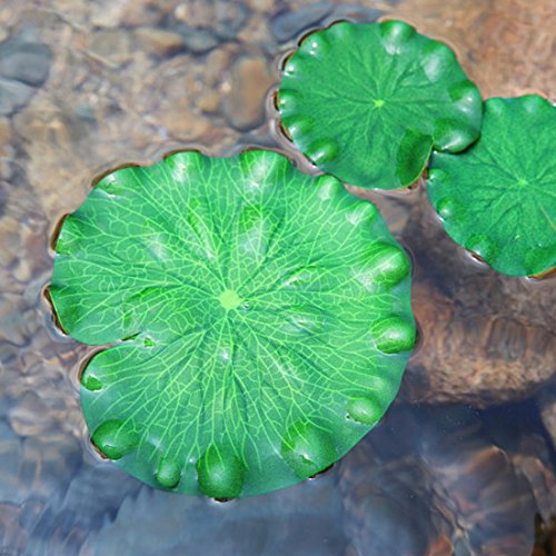 Product Cover superdream Artificial Realistic Lily Pads Floating Scenery Lotus Pods for Pool Decoration Aquarium Fish Pond Water Decorative (Pack of 6, 40 30 20 18 15 10cm)