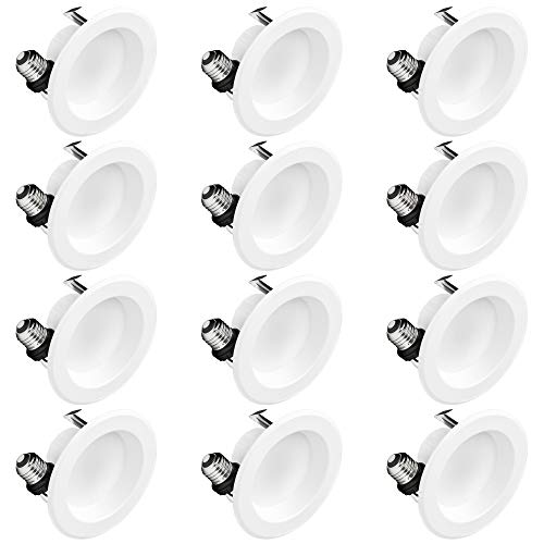 Product Cover Hyperikon 4 Inch LED Recessed Lighting,9W (65 Watt Replacement), Dimmable LED Retrofit Recessed Downlight, 4000K Daylight, UL, Energy Star, 12 Pack