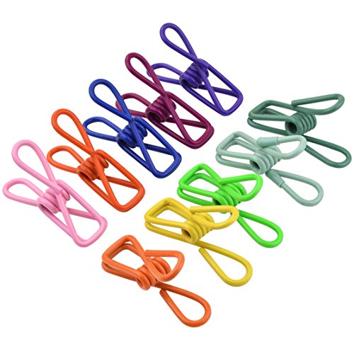 Product Cover Lystaii 100pcs Utility Clips, Multipurpose Clothesline Clips Bag Clips Steel Wire Clips Clothes Pegs Pins for Drying Home Laundry Office Cord Clothespins Fastener Socks Scarfs Assorted Colors