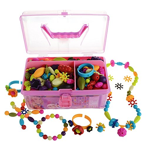 Product Cover Gili Pop Beads, Jewelry Making Kit for 4, 5, 6, 7 Year Old Little Girls, Arts and Crafts Toys for Kids Age 4yr-8yr, Necklace Bracelet Creativity Snap Set, Top Best Christmas Birthday Gifts (500pcs)