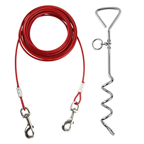 Product Cover 20ft Dog Tie Out Cable for Dogs, 16