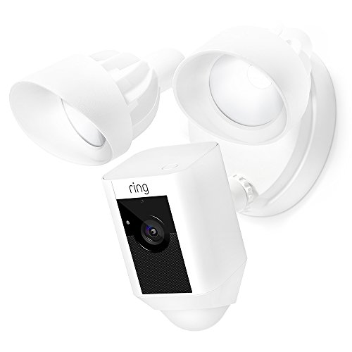 Product Cover Ring Floodlight Camera Motion-Activated HD Security Cam Two-Way Talk and Siren Alarm, White