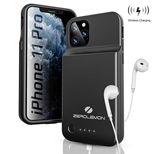 Product Cover ZEROLEMON iPhone 11 Pro Battery Case, Wireless Charge + Headphone Support 4000mAh SlimJuicer Portable Protective Case, Compatible with iPhone 11 Pro 5.8