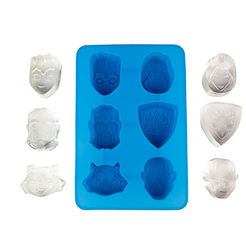 Product Cover Guardians of the Galaxy Silicone Ice Cube Tray or Chocolate Mold - Groot, Star Lord, Rocket Raccoon and More - Makes 6 Cubes