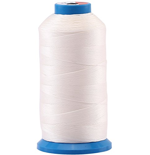 Product Cover Selric [1500 Yards/Coated/No Unravel /21 Colors Available] Heavy Duty Bonded Nylon Threads #69 T70 Size 210D/3 for Upholstery, Leather, Vinyl, and Other Heavy Fabric (White)