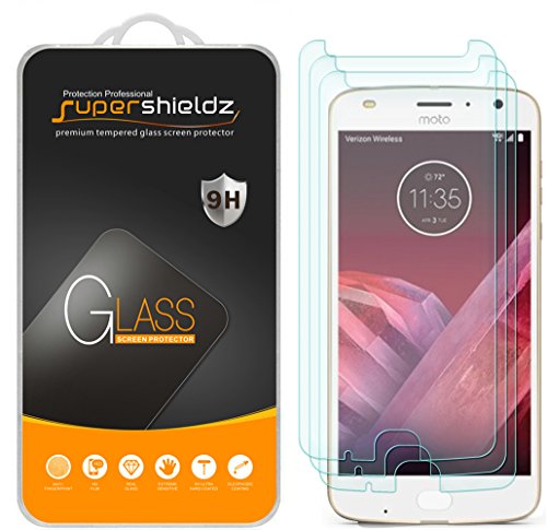 Product Cover (3 Pack) Supershieldz for Motorola (Moto Z2 Play) Tempered Glass Screen Protector, 0.33mm, Anti Scratch
