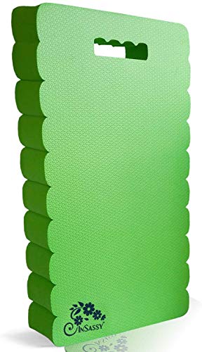 Product Cover InSassy Garden Kneeler Pad - Kneeling Mat Gardening Baby Bath Work Yoga Exercise & Prayer - High Density Knee Pad, Green (Largest & Thickest - 22 x 11 x 1 1/2 Inches)