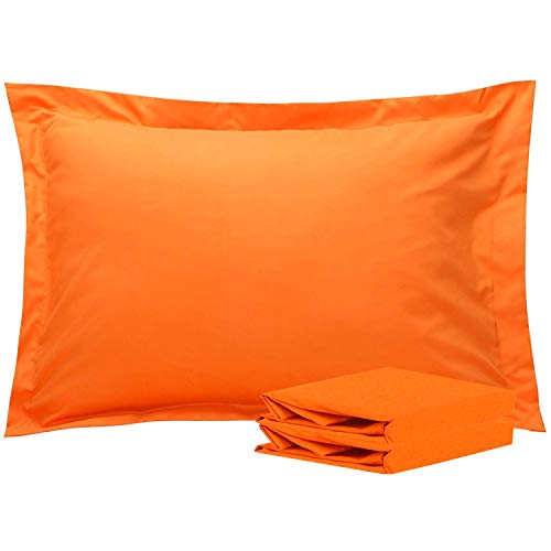 Product Cover NTBAY Standard Pillow Shams, Set of 2, 100% Brushed Microfiber, Soft and Cozy, Wrinkle, Fade, Stain Resistant, Standard, Orange