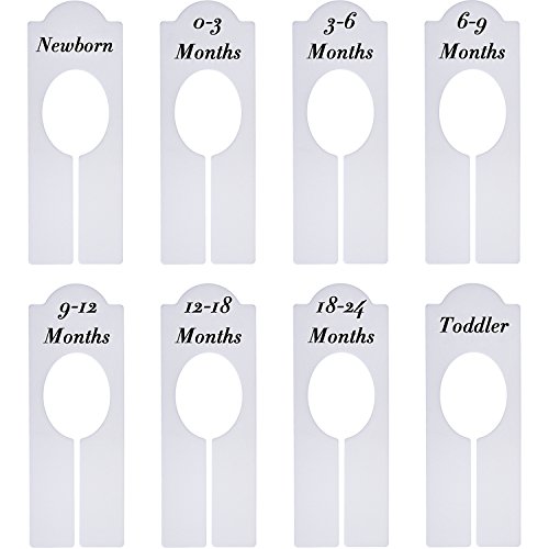 Product Cover WILLBOND 8 Pieces Closet Dividers Baby Boy Girl Clothing Rack Size Dividers with Sizes Newborn to 18-24 Months