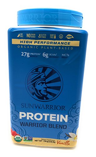Product Cover Sunwarrior - Warrior Blend, Plant Based, Raw Vegan Protein Powder with Peas & Hemp, Vanilla, 30 Servings, 26.4 Ounce